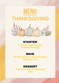 THANKSGIVING MENU CARD TEMPLATE A6
