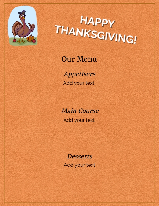 Copy of Thanksgiving Menu | PosterMyWall