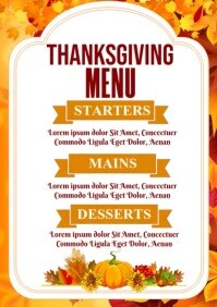 Thanksgiving Menu Template | PosterMyWall