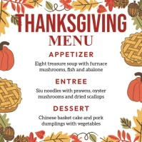 Thanksgiving Menu Instagram-Beitrag template