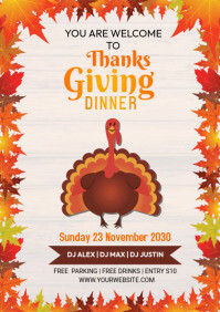 Thanksgiving Dinner menu flyer Template | PosterMyWall