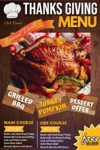 Thanksgiving menu Póster template