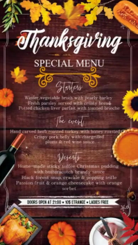 Thanksgiving Menu Instagram Story template