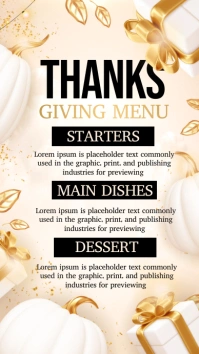 Thanksgiving menu Digitalanzeige (9:16) template