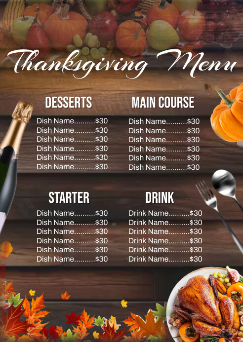 Word template thanksgiving menu Word template thanksgiving menu