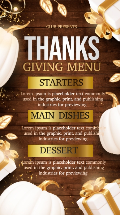 Thanksgiving menu Template | PosterMyWall