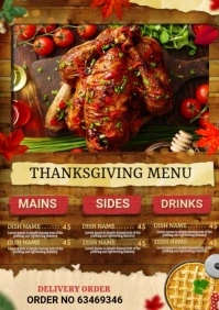 thanksgiving menu A4 template