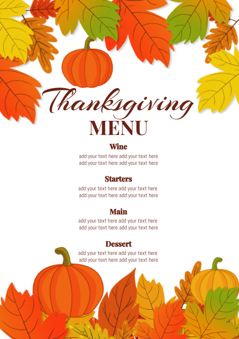 Copy of Thanksgiving Menu | PosterMyWall