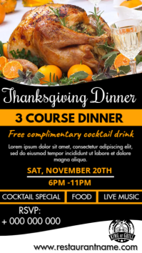 Thanksgiving menu Digital Display (9:16) template
