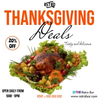 Thanksgiving menu Instagram 帖子 template