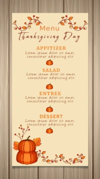 Thanksgiving Menu Instagram Story template