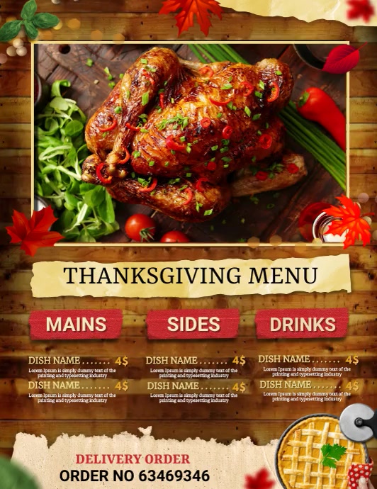Copy of thanksgiving menu | PosterMyWall
