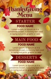 thanksgiving menu Media Página Ancho template