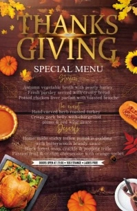 Thanksgiving Menu Demi-page de format Wide template