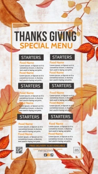 Thanksgiving menu Indaba yaku-Instagram template
