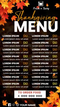 Thanksgiving Menu Flyer Umbukiso Wedijithali (9:16) template