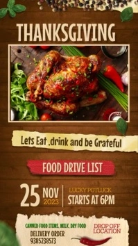 thanksgiving  menu Instagram Story template