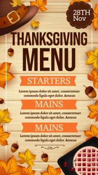 thanksgiving menu Instagram Story template