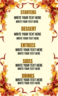 Thanksgiving menu list design template Format US Legal