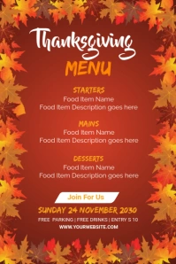 Thanksgiving Menu Pinterest Graphic template