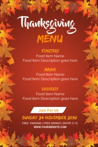 Thanksgiving Menu Tumblr Graphic template