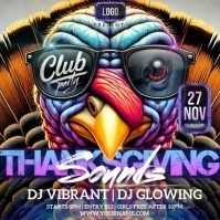 THANKSGIVING MUSIC PARTY Logo template
