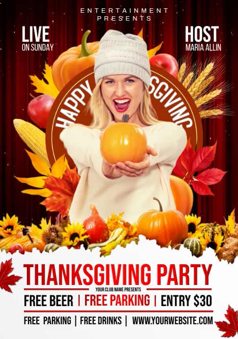 Thanksgiving night club party A3 template