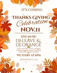 Thanksgiving Online Greeting Video Ads Flyer (US Letter) template