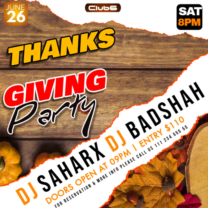 thanksgiving party, thanks giving Template | PosterMyWall