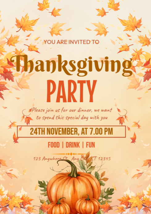 Thanksgiving party A4 template