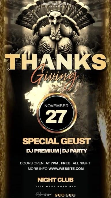 THANKSGIVING PARTY BASH TEMPLATE Instagram Story