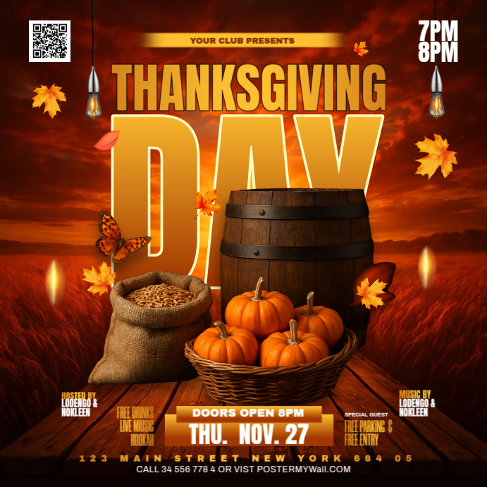 thanksgiving party Template | PosterMyWall