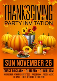 Thanksgiving party A3 template