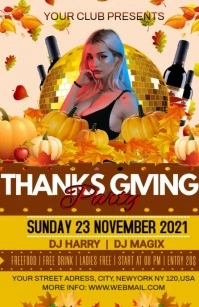 thanksgiving party ความกว้างแบบครึ่งหน้า template