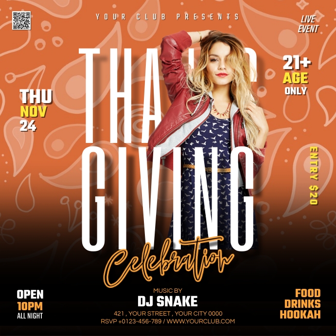 Thanksgiving Party Template | PosterMyWall