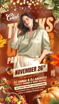 Braun Thanksgiving Party Digitalt display Template