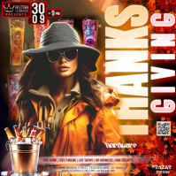 Brown Thanksgiving Club Night Persegi Template