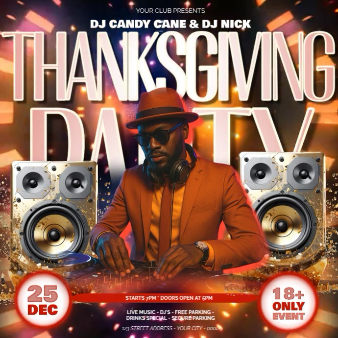 Copy of Thanksgiving Party Event Ad Design Template | PosterMyWall