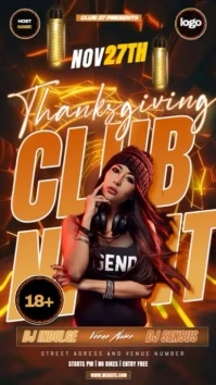Thanksgiving Party Event Ad Design Template Instagram Story