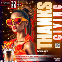 Thanksgiving Party Event Ad Design Template Kvadrat (1:1)