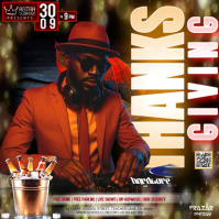 Black Thanksgiving Nightclub Event Persegi Template