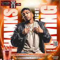 Thanksgiving Party Event Ad Design Template Kwadrat (1:1)