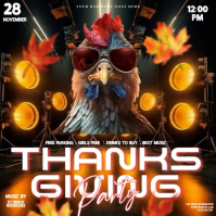 Thanksgiving Party Event Design Template Square (1:1)
