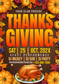Thanksgiving Party Flyer A2 template
