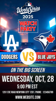 MLB World Series 2025: Los Angeles Dodgers vs Toronto Blue Jays Instagram Story template