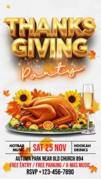 Thanksgiving Party Instagram Story Instagram-verhaal template
