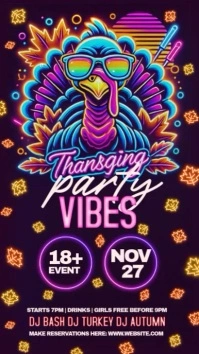 THANKSGIVING PARTY NIGHT DESIGN TEMPLATE Instagram Story