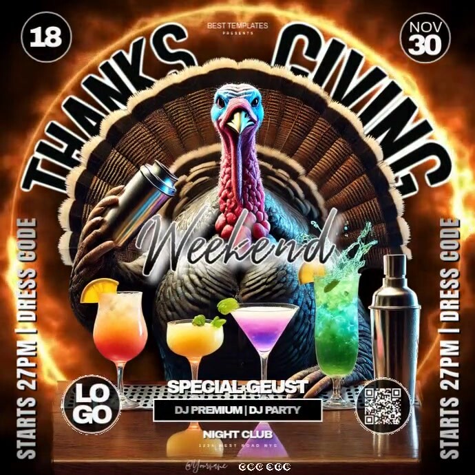 THANKSGIVING PARTY TEMPLATE Instagram Post