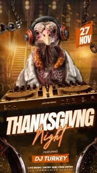thanksgiving party video Instagram Story template