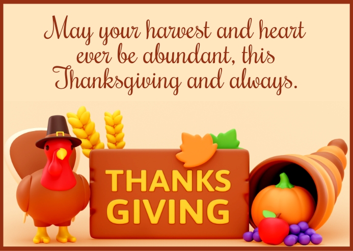 Thanksgiving Post Card Template PosterMyWall
